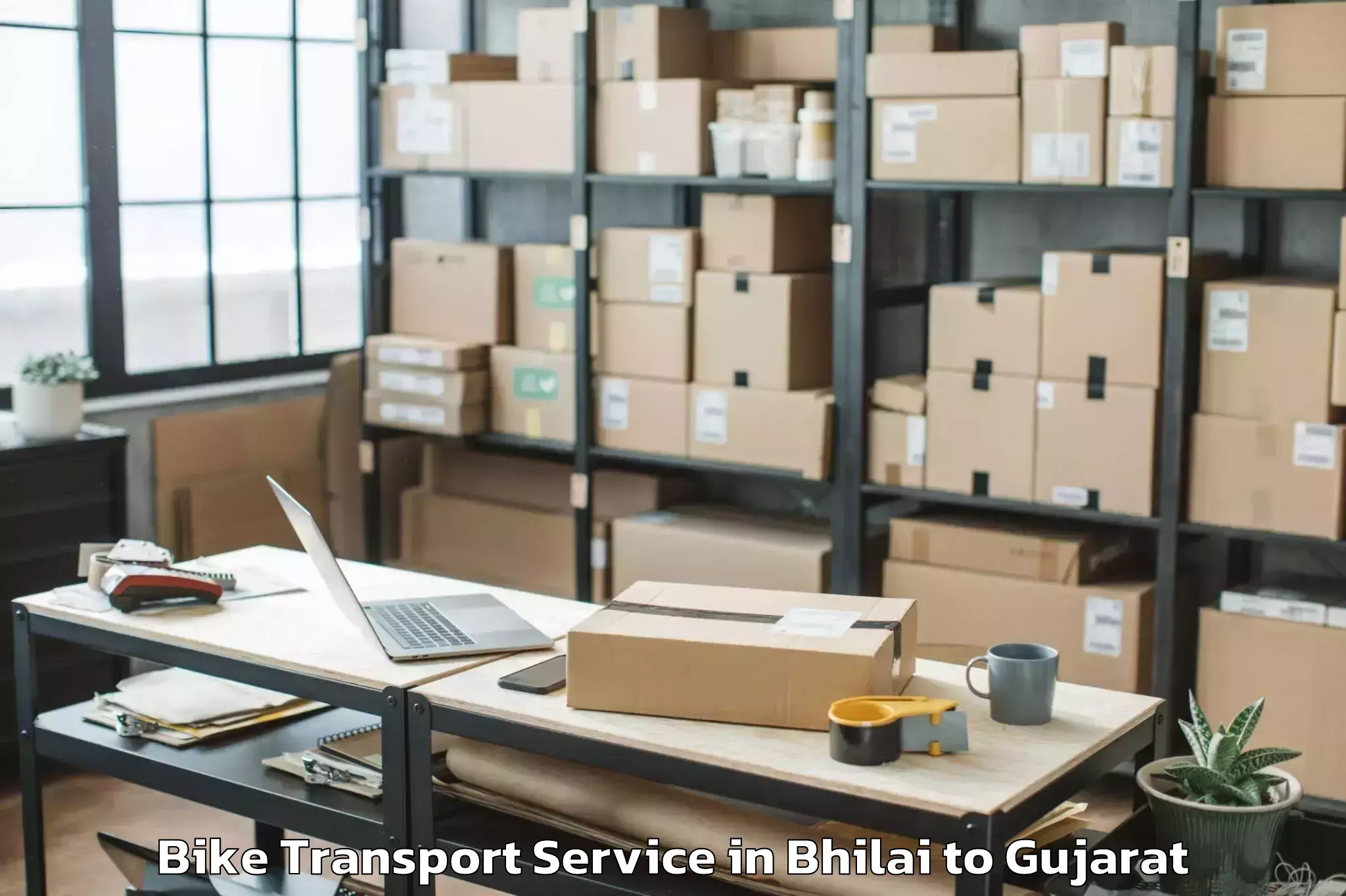 Easy Bhilai to Crystal Mall Rajkot Bike Transport Booking